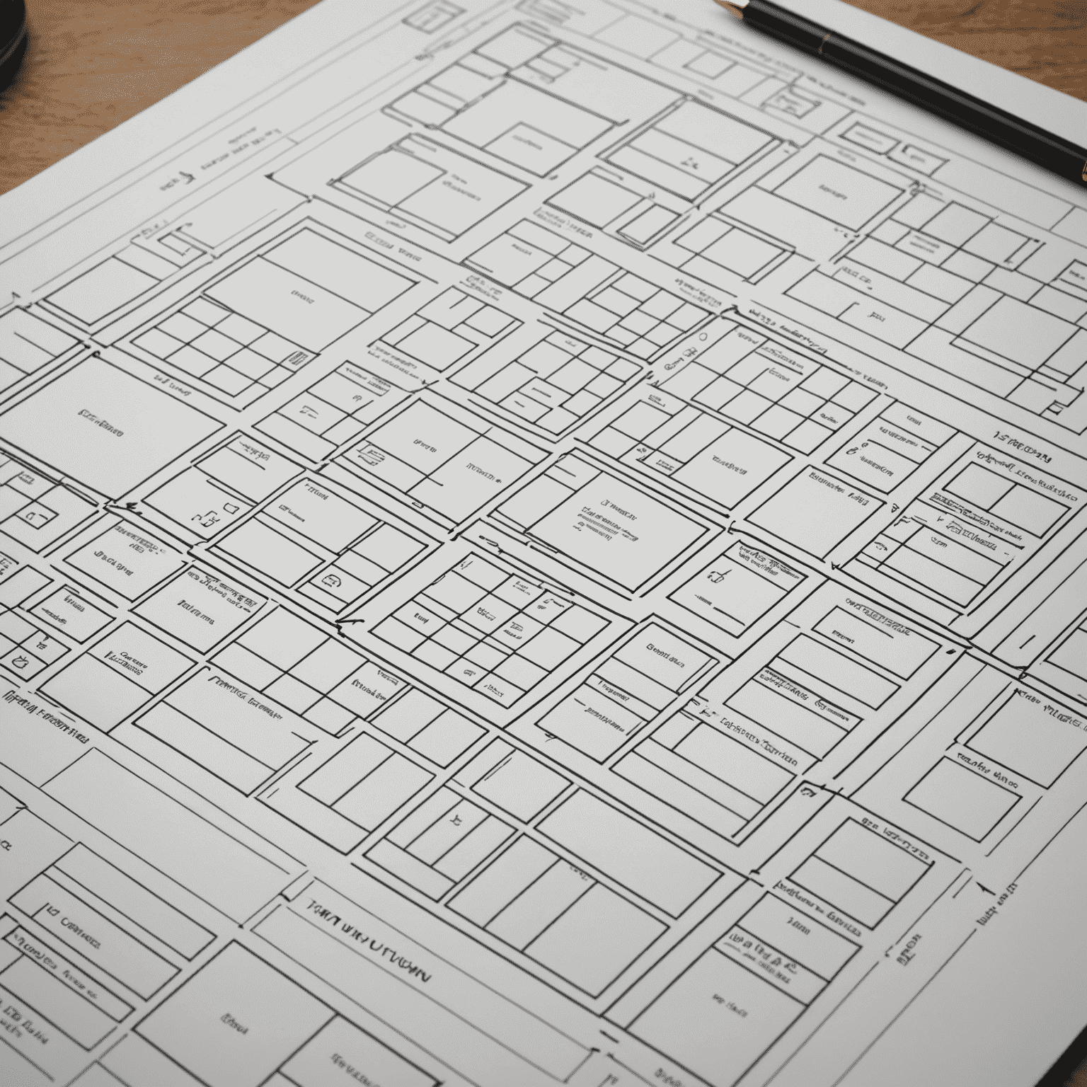 Imagen que muestra un wireframe de un sitio web con anotaciones sobre la experiencia del usuario, como flujos de navegación y puntos de interacción.